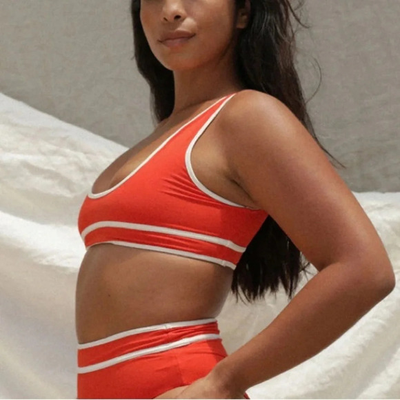 NEW! Stone fox swim x free people dahlia bikini top spice red nwt 1734 - Picture 1 of 13